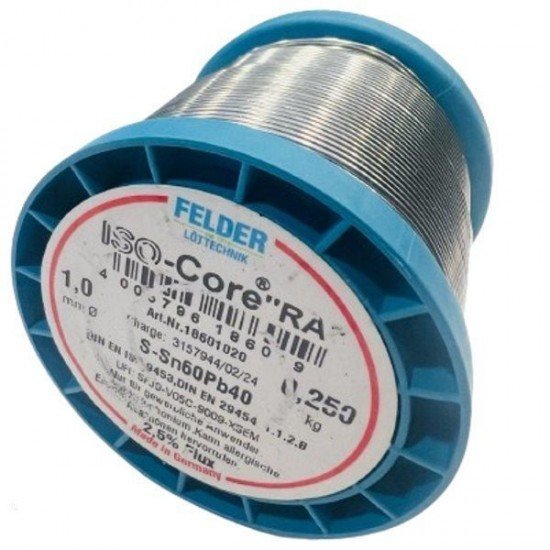 Felder 60/40 1mm Lehim Teli 250gr Felder 60/40 1mm Lehim Teli 250gr