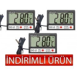 OEM DC-2 Mini Kablolu İç-Dış Termometre Saat (3´ lü Paket)