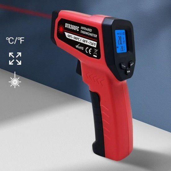 DT8380FC DT8380FC Kızılötesi Lazerli Termometre 380°C DT8380FC DT8380FC Kızılötesi Lazerli Termometre 380°C