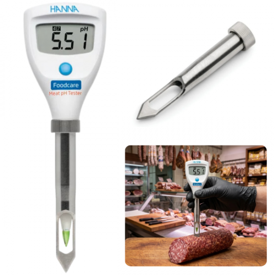 Hanna HI981045 Çelik Bıçaklı Et pH Test Cihazı Hanna HI981045 Çelik Bıçaklı Et pH Test Cihazı