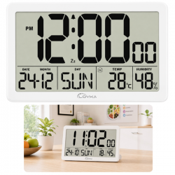 Loyka LCDBY75 Beyaz Dijital LCD Saat - Tarih Isı Nem Göstergeli