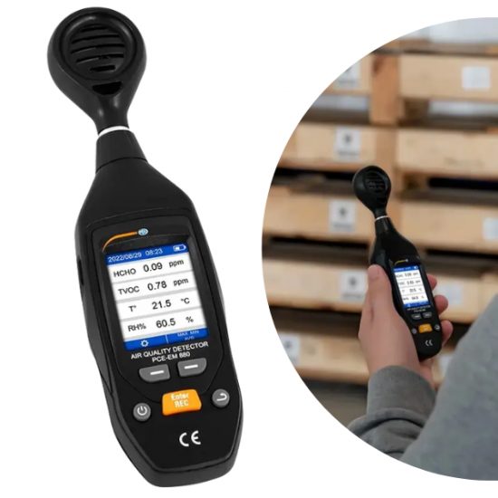 PCE-EM 880 Taşınabilir Formaldehit (HCHO), TVOC, Sıcaklık ve Nem Ölçüm Cihazı PCE-EM 880 Taşınabilir Formaldehit (HCHO), TVOC, Sıcaklık ve Nem Ölçüm Cihazı