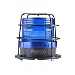 MUCCO SNT-925-B-KFS-4 90 Çap 5 Işık Modu 10 Melodili Smd Ledli 85-250v Ac/dc Buzzerlı Kafesli Mavi Tepe Lambası