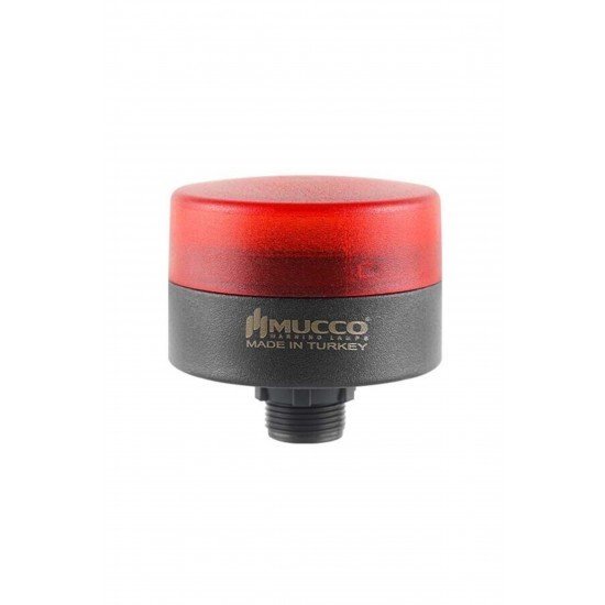 MUCCO SNT-MS715-S-1 70 Çap Sabit Buzzerlı 24v/dc Mini Somun Bağlantılı Kırmızı Tepe Lambası