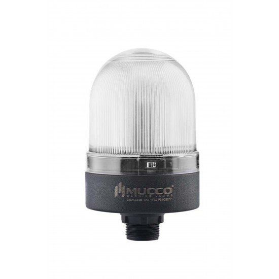 MUCCO SNT-S715-F-5 70 Çap Flaşör Buzzerlı 24v/dc Somun Bağlantılı Beyaz Tepe Lambası