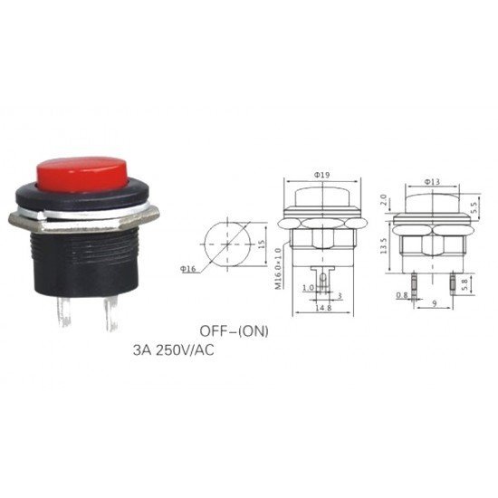 Buton Ø16mm r13-507