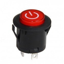 26mm Kalıcı Ledli Rocker Buton 'Power' Simgeli