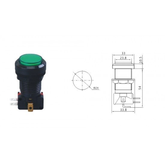 Atari Butonu 24mm 12V LEDli Kafa 32mm