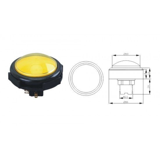 Atari Buton 24mm 12v Led (100mm Kafa)