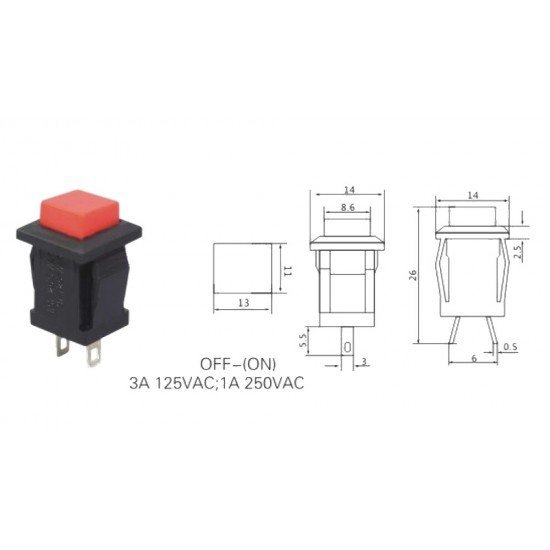 BUTON PLASTİK YAYLI 2P PBS15B
