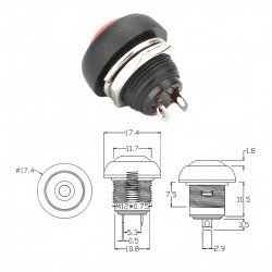 Buton Ø12mm PBS33B - Ekonomik