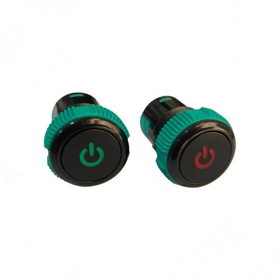 IPS19-10T 19mm Plastik LED'li Yaylı Power simgeli Buton