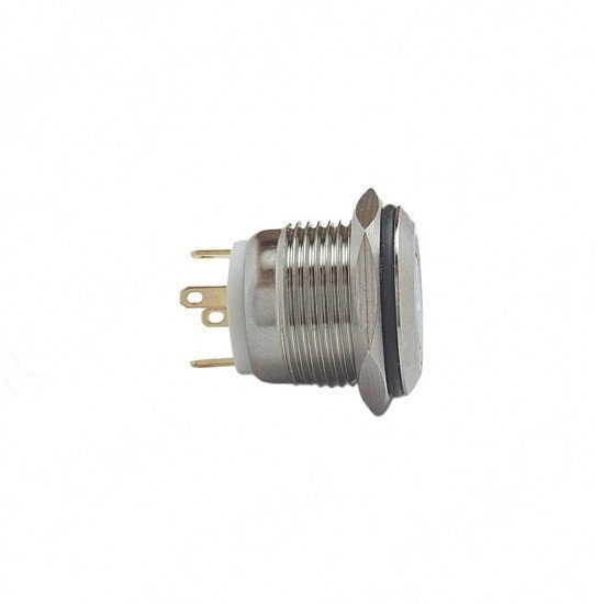 E34 16MM METAL BUTON YAYLI 12-24V KIRMIZI LED 1NO