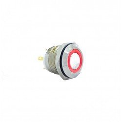 E34 16MM METAL BUTON YAYLI 12-24V KIRMIZI LED 1NO