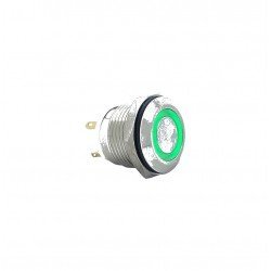 E35 16MM METAL BUTON YAYLI 12-24V YEŞİL LED 1NO