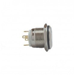 E36 16MM METAL BUTON YAYLI 12-24V MAVİ LED 1NO