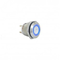 E36 16MM METAL BUTON YAYLI 12-24V MAVİ LED 1NO
