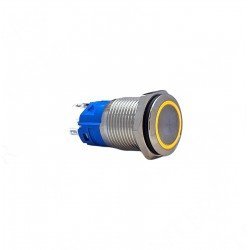 E38-1 16MM METAL BUTON YAYLI 12-24V TURUNCU LED 1NO/1NC