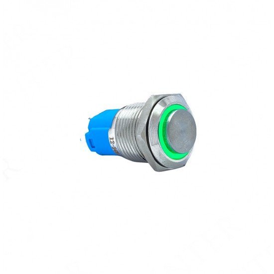 E20 16MM METAL BUTON KALICILI 12-24V YEŞİL LED 1NO/1NC