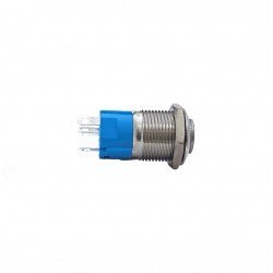 E21 16MM METAL BUTON KALICILI 12-24V MAVİ LED 1NO/1NC