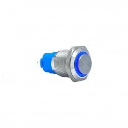 E21 16MM METAL BUTON KALICILI 12-24V MAVİ LED 1NO/1NC