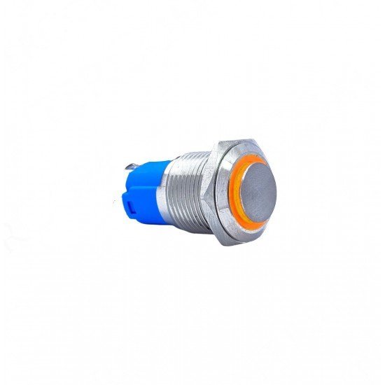 E23 16MM METAL BUTON KALICILI 12-24V TURUNCU LED 1NO/1NC