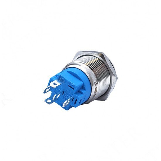 E1 19MM METAL BUTON KALICILI 12-24V KIRMIZI LED 1NO/1NC