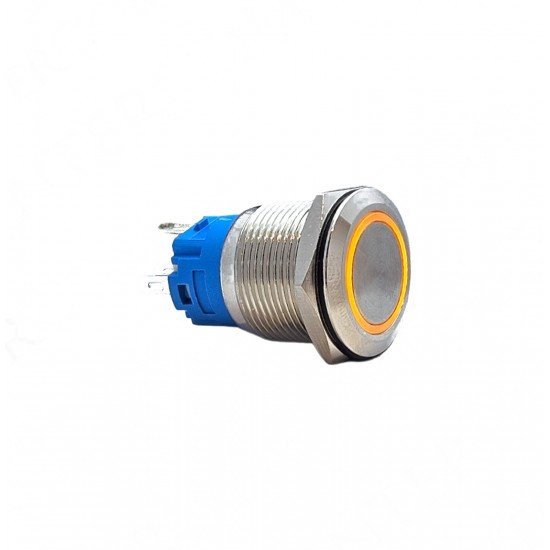 E48 19MM METAL BUTON KALICILI 12-24V TURUNCU LED 1NO/1NC