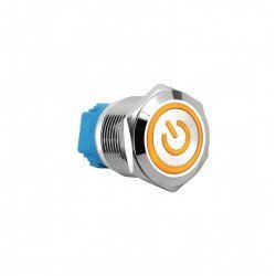 E48T 19MM METAL BUTON KALICILI 12-24V TURUNCU LED 1NO/1NC