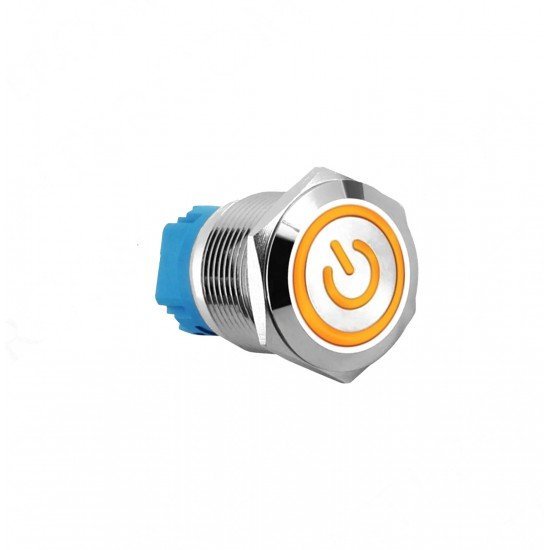 E48T 19MM METAL BUTON KALICILI 12-24V TURUNCU LED 1NO/1NC