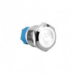 E47T 19MM METAL BUTON KALICILI 12-24V BEYAZ LED 1NO/1NC