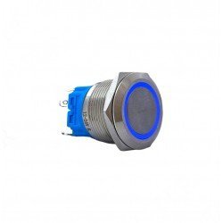 E71 22MM METAL BUTON YAYLI 12-24V MAVİ LED 1NO/1NC