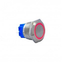 E72 22MM METAL BUTON KALICILI 12-24V KIRMIZI LED 1NO/1NC