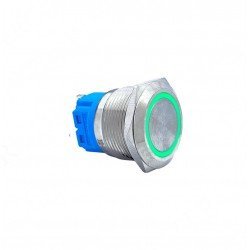 E73 22MM METAL BUTON KALICILI 12-24V YEŞİL LED 1NO/1NC