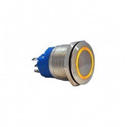 E76 22MM METAL BUTON KALICILI 12-24V TURUNCU LED 1NO/1NC