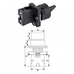 LAY5-ED21 22mm Kısa Mandal 0-1 Kalıcı (1NO)