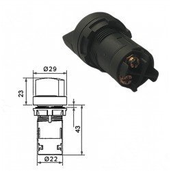 22mm Kısa Mandal 0-1 Kalıcı Düz Tip (1NO)