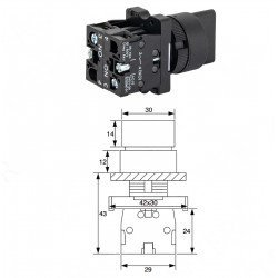 LAY5-ED53 22mm Kısa Mandal 1-0-2 Yaylı (2NO)
