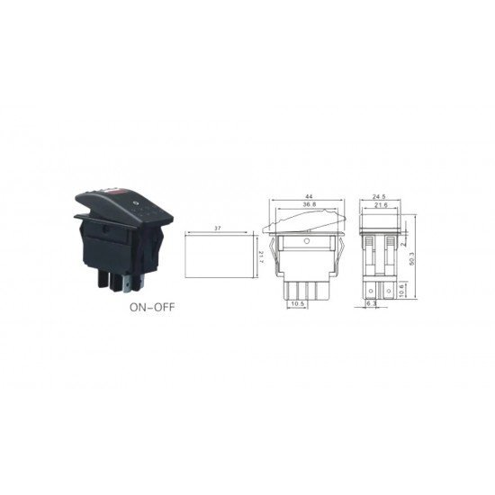 Marin Switch Kare Işıklı On-Off Marin Switch Kare Işıklı On-Off