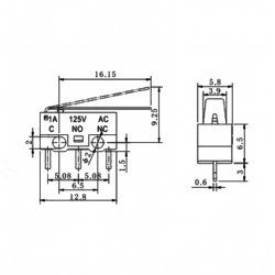 Micro Switch Mini Uzun Paletli KW10-Z2P