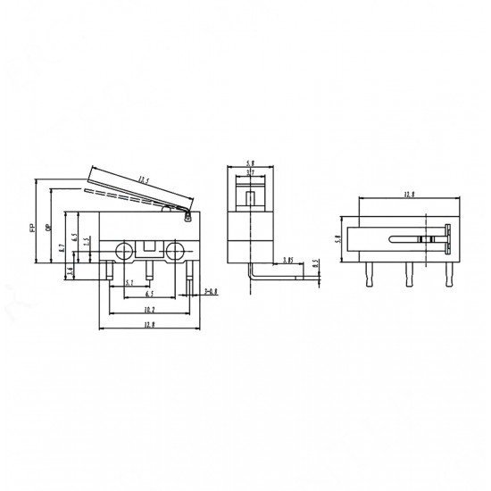 Micro Switch Mini Paletli 90°