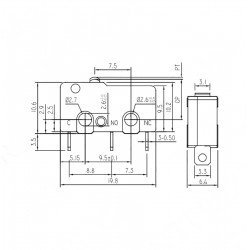 Micro Switch Lehim Bacak Paletsiz KW4-Z1F