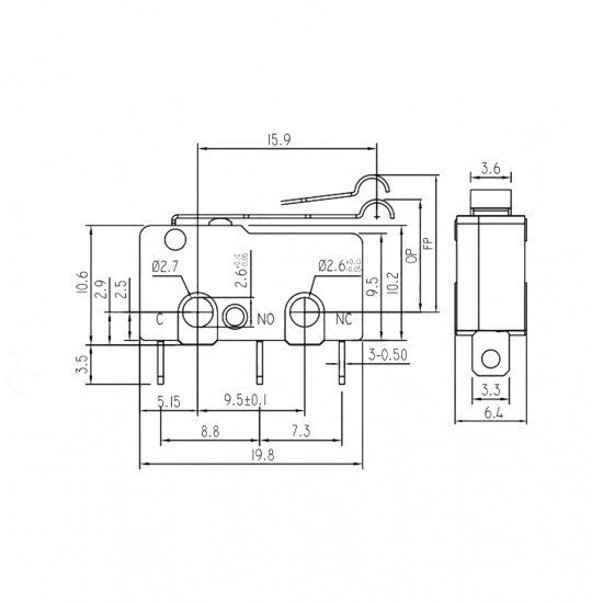 Micro Switch Lehim Bacak Kısa Kancalı Palet