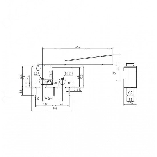 Micro Switch Lehim Bacak Uzun Paletli KW4-Z3F