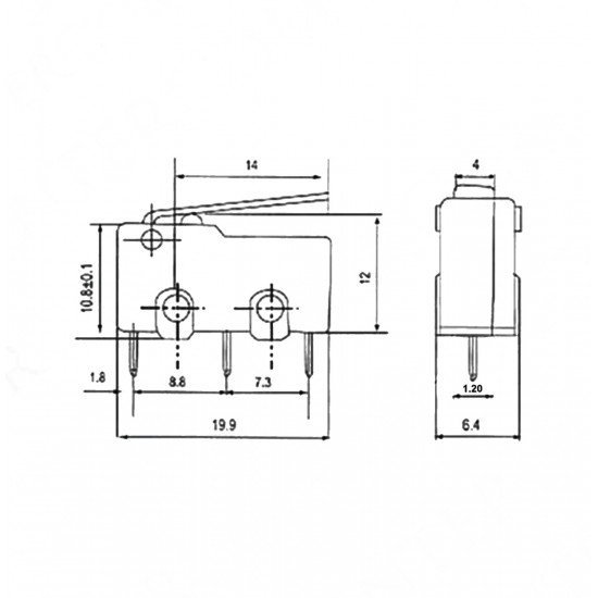 Micro Switch İğne (PCB) Bacak Paletli