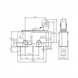 Micro Switch Lehim Bacak Makaralı KW4-Z5F