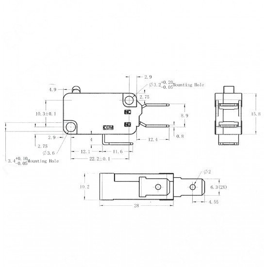 Micro Switch Paletsiz 16A
