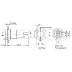 LAS2-GQH-11Z 16mm Metal LED'li Kalıcı Buton IP67