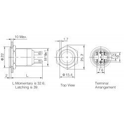 LAS1-GQ-11E 19mm Metal LED'li Buton Yaylı IP67