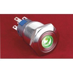 19mm Metal NOKTA LED'li Kalıcı Buton IP67 LAS1-AGQ-11ZD
